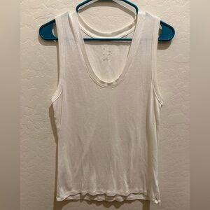 A New Day White Tank Top with Ribbed Texture Women’s Size XL